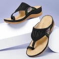 thumbnail image 4 of Zapatillas de cuña informales de tacón medio con flores y punta redonda de verano de talla grande para mujer Wmkox8yii  ytu3655, 4 of 5