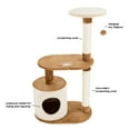 thumbnail image 4 of PETMAKER 3-Tier Cat Tree with Napping Perches and Scratching Posts (Brown), 4 of 7