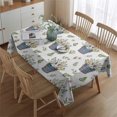 thumbnail image 2 of White Cow Flower Bucket Pattern Rectangle Tablecloth 60"x84",Waterproof Polyester Rectangle Table Cloth, Wipeable Spillproof Polyester Tablecloth for Dining, Camping, Indoor and Outdoor, 2 of 5