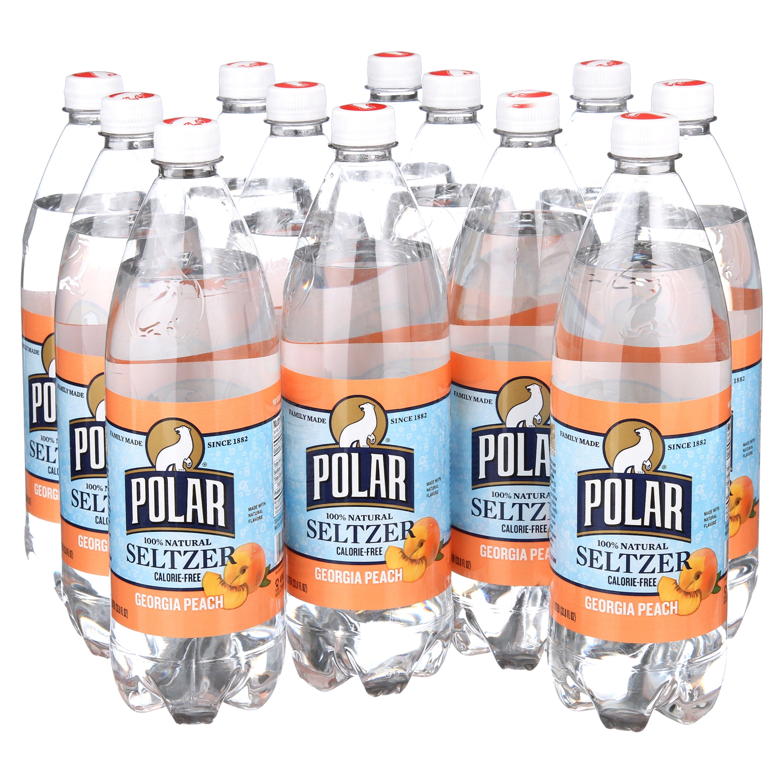 Polar Seltzer Water, Georgia Peach, 33.8 Fl Oz, 12 Count