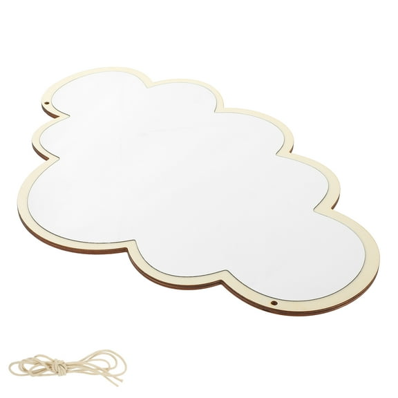 GOOHOCHY Hanging Wall Mirror Cloud Mirror Decor Wood Frame Wall Mirror for Home Bathroom Bedroom Entryway