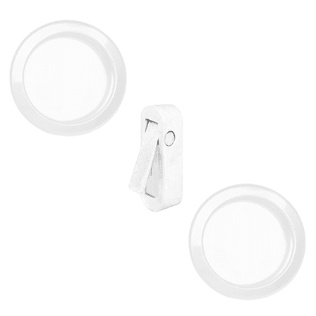 AGB Scivola Class Set of Sliding Pocket Door Round Handles with Pull Out Lever, Matte White