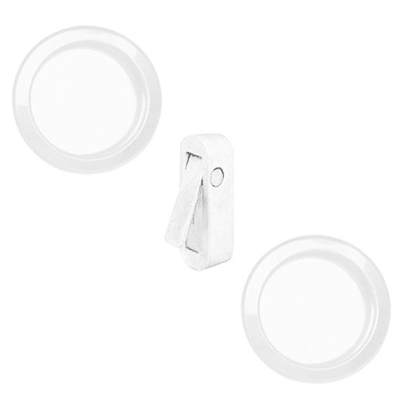 AGB Scivola Class Set of Sliding Pocket Door Round Handles with Pull Out Lever, Matte White