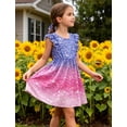 thumbnail image 2 of Aideaone Toddler Girls Dresses Kids Summer Ruffle Sleeve Tie Back Casual Sundress 2-8T, 2 of 7