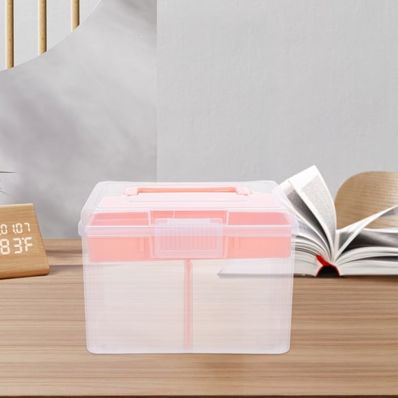 BESTYASH Caja De Plástico Para Almacenamiento Con Tapa Transparente Y Compartimentos Organizadores