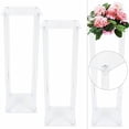 thumbnail image 4 of 2PCS Square Clear Tabletop Vases Flowers Vase 13.23lbs Tabletop Flower Stand for Home Decoration Party Decoration, 4 of 15