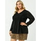 thumbnail image 4 of BluTop Lentejuelas Metálico Cuello En V PurpuriBrillante FiesPaMujer Negro 3XL, 4 of 6