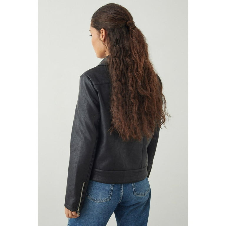 Dorothy Perkins Womens Faux Leather Petite Biker Jacket Walmart