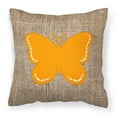 thumbnail image 2 of Carolines Treasures BB1035-BL-OR-PW1818 Butterfly Burlap and Orange   Canvas Fabric Decorative Pillow BB1035 18H x18W, 2 of 2