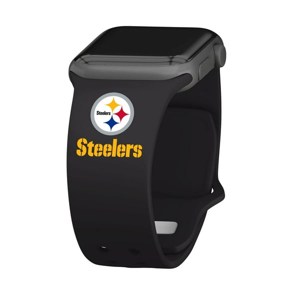 Black Pittsburgh Steelers Silicone Apple Watch Band
