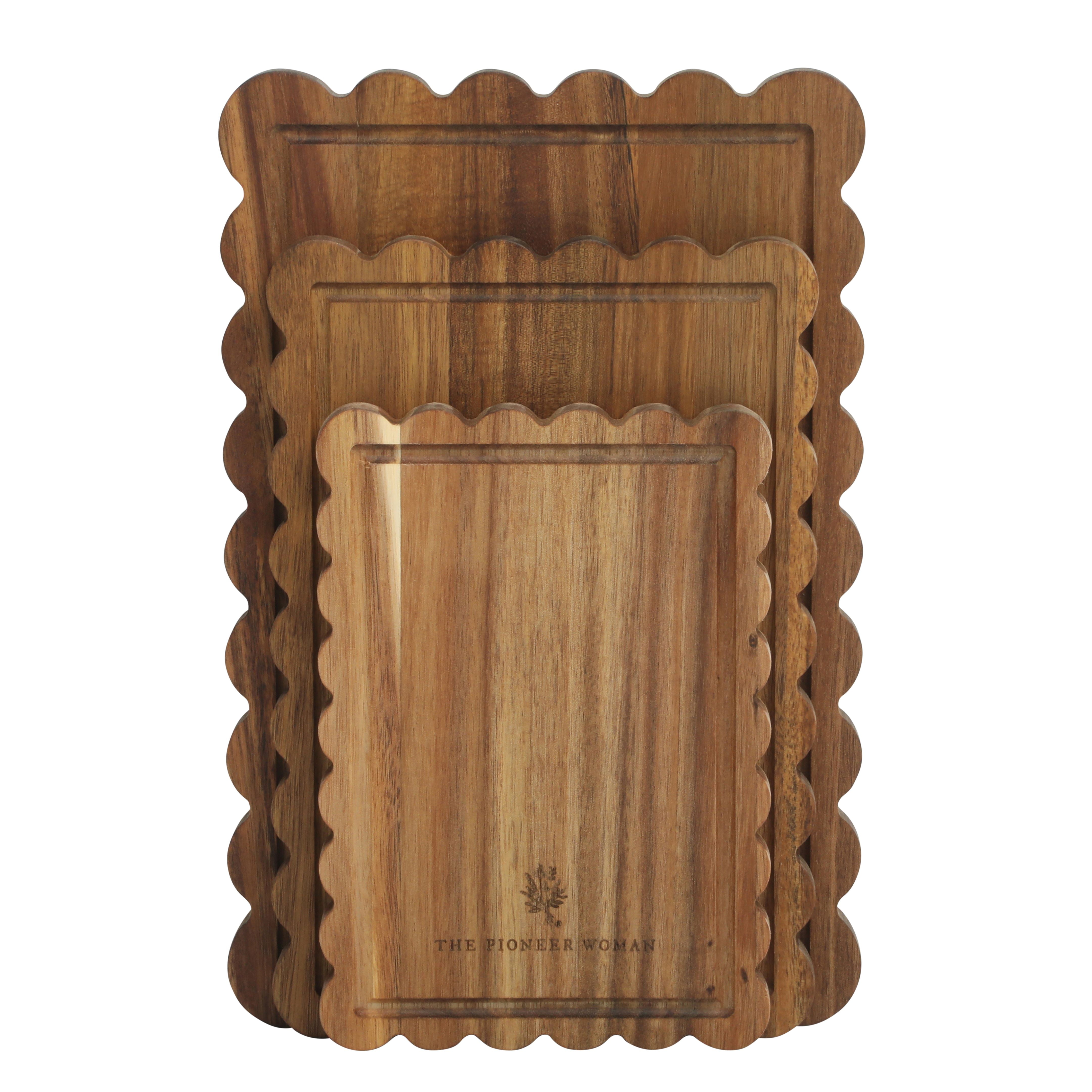 The Pioneer Woman 3-Piece Acacia Wood Scalloped Cutting Boards