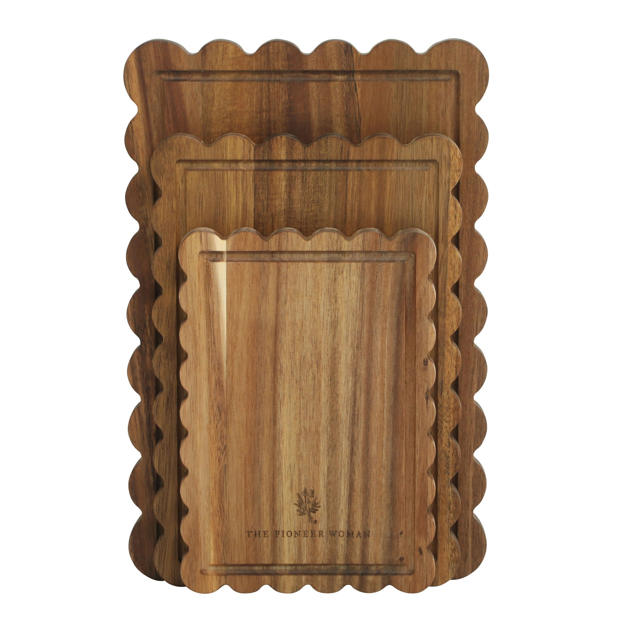 The Pioneer Woman 3-Piece Acacia Wood Scalloped Cutting Boards