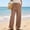 Brown, variant on Women's Wide Leg Pants with Pockets High Waisted Elastic Waistband Flare Lounge Pants Summer Casual Trousers Full Length Solid Color Stretchy Plus Size Tall Petite