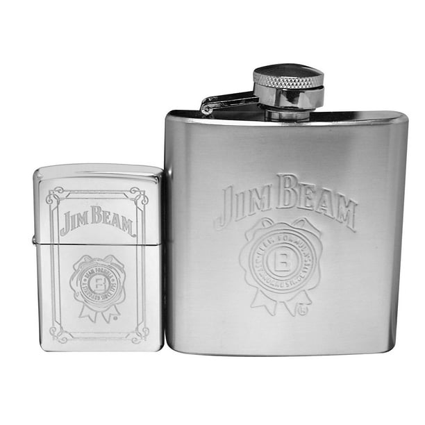 Zippo Jim Beam Lighter Flask Gift Set - Walmart.com - Walmart.com