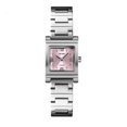 thumbnail image 1 of Reloj de acero inoxidable para mujer con esfera cuadrada, plateado. Rojo Verde, 1 of 6