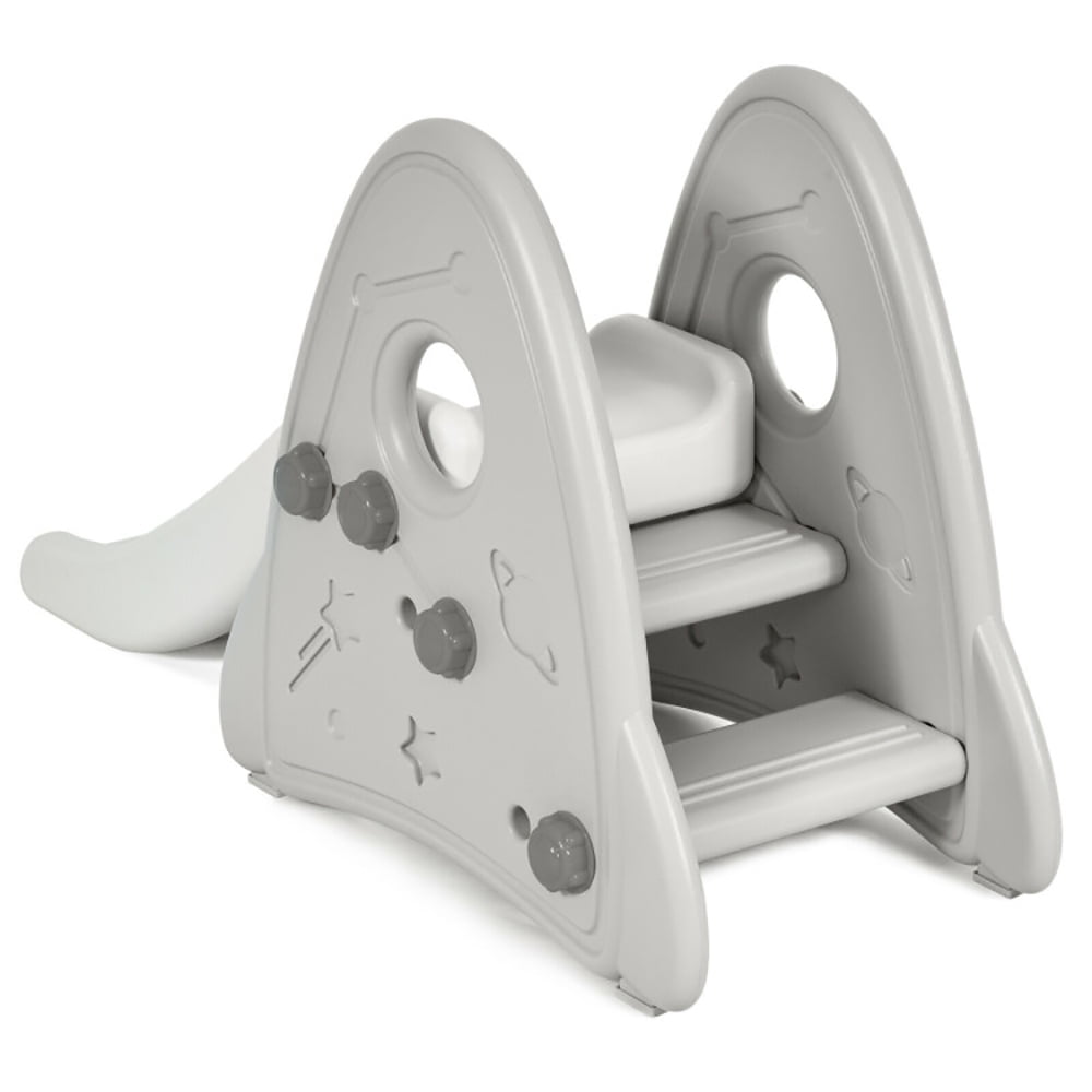 Spaco Freestanding Baby Slide Indoor First Play Climber Slide Set for Boys Girls, Easy Set Up Playset for Indoor Outdoor Backyard, Safe Toy for Toddler, Gray