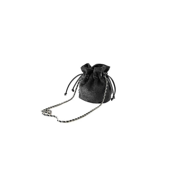 Petit Sac Pochette à Cordon en Velours pour Femme, Mini Sac Seau, Sac à Bandoulière, Sac à Main, Sac à Bandoulière, Noir