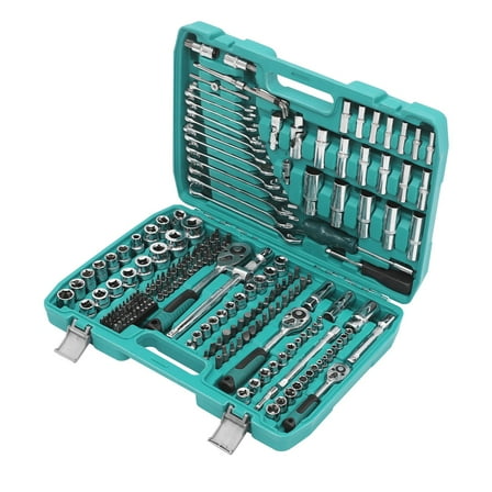 216-Piece Tool Box with Socket and Ratchet Wrench Socket Ratchet Wrench Set