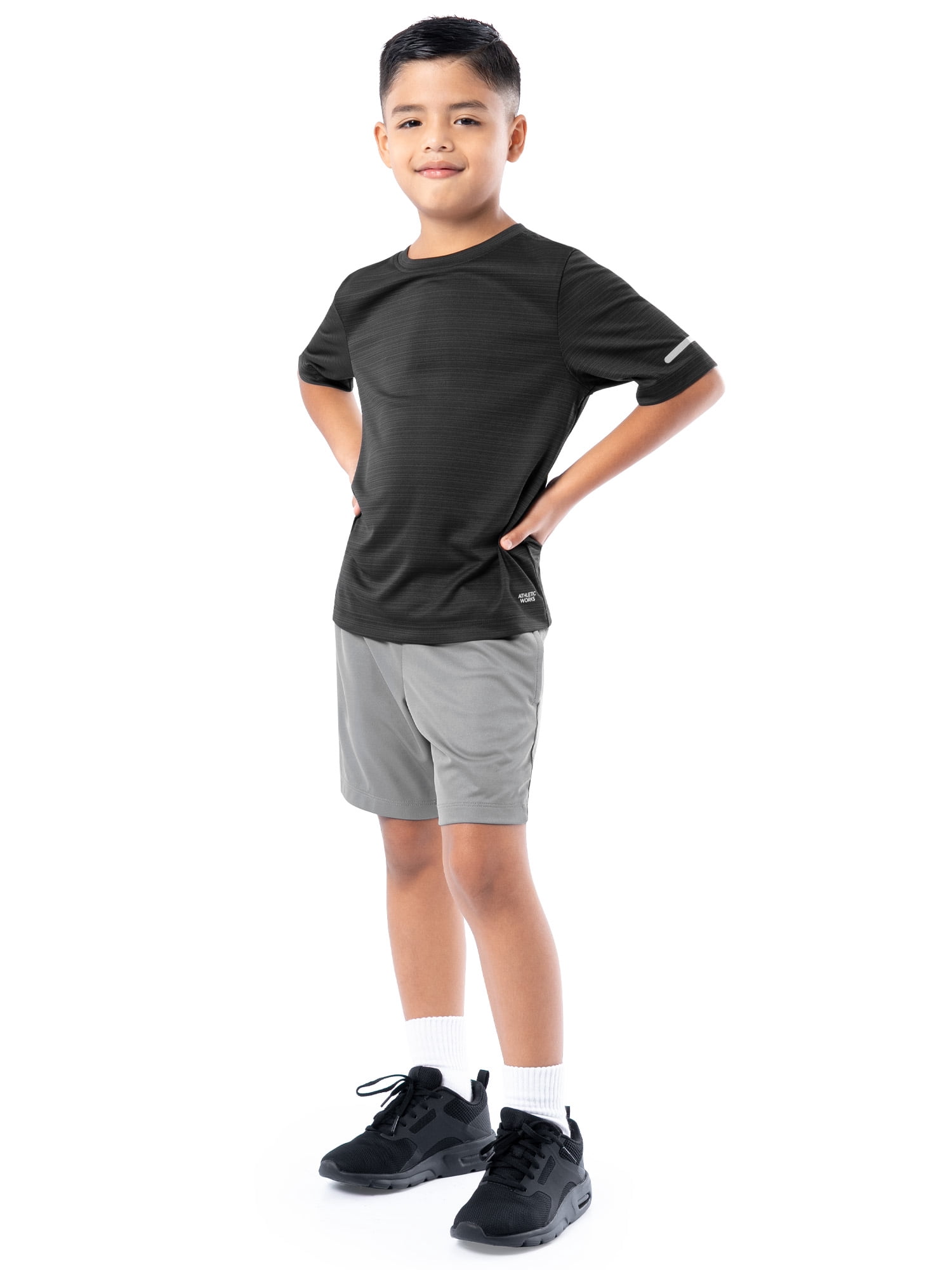 Athletic Works Boys Short Sleeve Core Performance T-Shirt, Sizes 4-18 & Husky