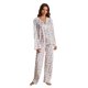 thumbnail image 4 of Pijamas estampados de manga larga europeos y americanos, pantalones irregulares divididos, traje holgado, ropa de hogar para mujer, 4 of 5