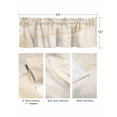 thumbnail image 3 of Marble Beige Curtain Valance for Windows/Living Room/Kitchen/Bathroom/Café, Short Rod Pocket Tier Curtain Window Treatment Panel Modern Abstract Ink Painting Luxury Topper Curtain 60''x18'', 3 of 6