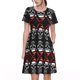 thumbnail image 1 of Balery Skull santa hat Vestidos sueltos de manga corta para mujer, vestidos de verano 2025, vestidos casuales de corte A con vuelo., 1 of 6