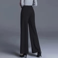 thumbnail image 4 of Black Dress Pants Womens Business Casual Pants, Pull on Office Formal Elastic Waist Plus Size Slacks Ladies Work Slacks with Pockets S-2XL, 4 of 6