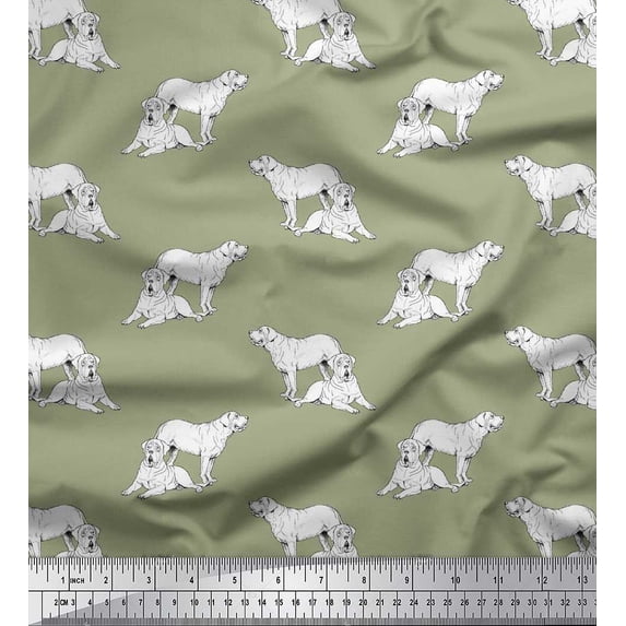 Soimoi Rayon Fabric Bullmastiff Dog Print Fabric by Yard 56 Inch Wide