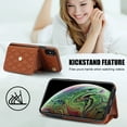 thumbnail image 3 of Allytechgroup for iPhone XS/X Wallet Case with 5 Cards Holders, Detachable Hand Strap & Shoulder Lanyard RFID Blocking Shockproof Protective Phone Case for Girls Women, Brown, 3 of 7