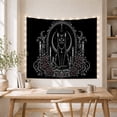thumbnail image 5 of Cats Sleek Sits with Upright Eyes Crescent Moon, Playful Gothic for Cat Lovers, Cat Wall Art, Halloween Gift, Tapestry Wall Hanging for Bedroom, Living Room and Dorm, 5 of 7
