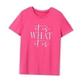 thumbnail image 3 of Camiseta para mujer, camisa sencilla de cuello redondo de verano para mujer, para llevar en la oficina SG, 3 of 7