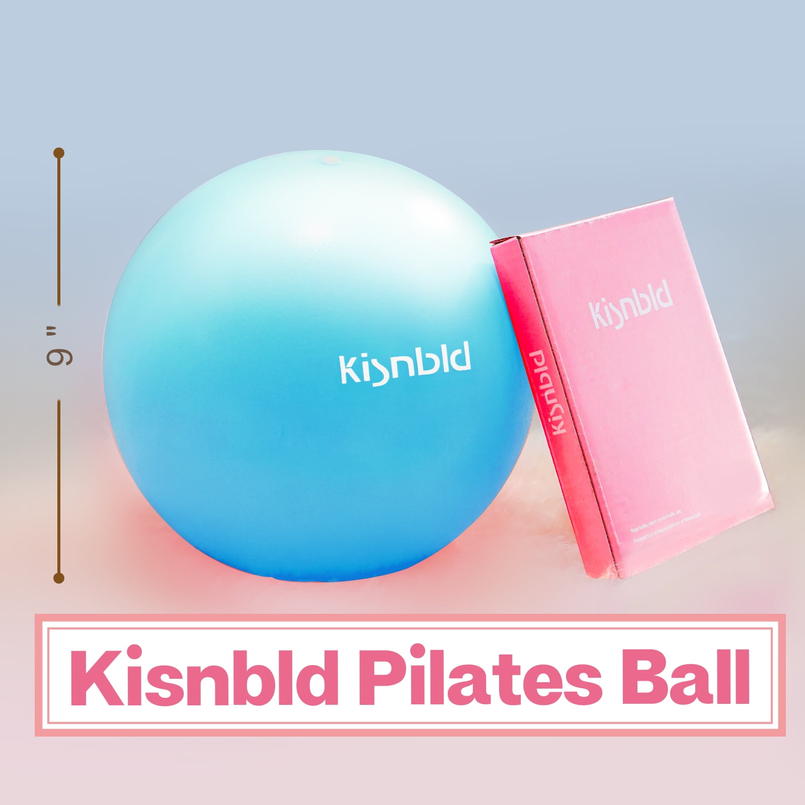 kisnbld Pilates Ball, 9-inch Anti-Burst Small Exercise Ball, Mini Yoga Ball for Physical Therapy, Stretching & Core Strength for Home Gym & Office