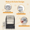 thumbnail image 3 of Single Double Door Portable Dog Cage Metal Wire Pet Kennel Secure Lock Leak-Proof Tray Foldable For Indoor Outdoor Training Travel, 3 of 7