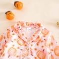 thumbnail image 5 of Weebloom Halloween Baby Girls Pajamas Cozy Flannel Pajama With Bowknot Pumpkin Print Lapel Two Piece Outfit Sleepwear Nightwear Pjs Loungewear White 18-24 Months, 5 of 9