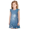 thumbnail image 1 of Fotbe Snowflakes1 Vestido de Dormir para Niñas de 3 a 10 Años, Mangas Cortas, Estilo Princesa, Pijama Camisón con Mangas Voladas-Medium, 1 of 6