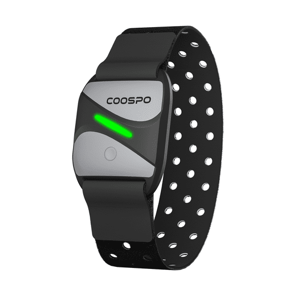Heart Rate Monitor Armband HW807, Bluetooth 5.0 ANT+ HRM with HR Zone LED Indicator, Tracking Heartbeat HRV for Fitness Training, Work with Peloton/Polar/Wahoo/Strava/Zwift/DDP Yoga