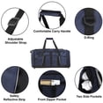 thumbnail image 5 of Extra Large 26 Inch 79 Liter Duffel Bag 48 Inch Long Shoulder Strap, Reflective Piping for Travel, Gym, Sports, Track, Field, Men, Women in Navy Blue, 5 of 6