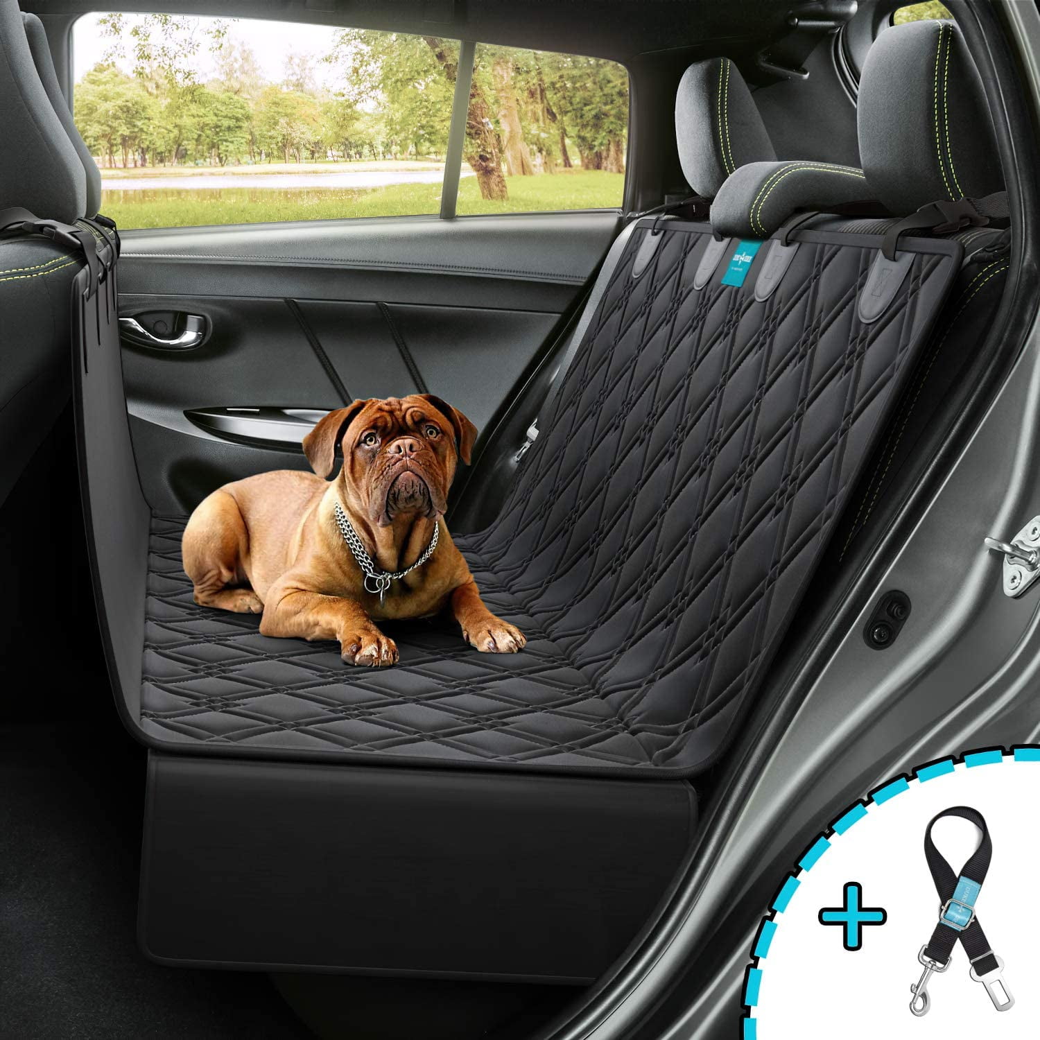 Portable Black Waterproof Pet Cat Dog Back Car Seat Cover Hammock Protector L 