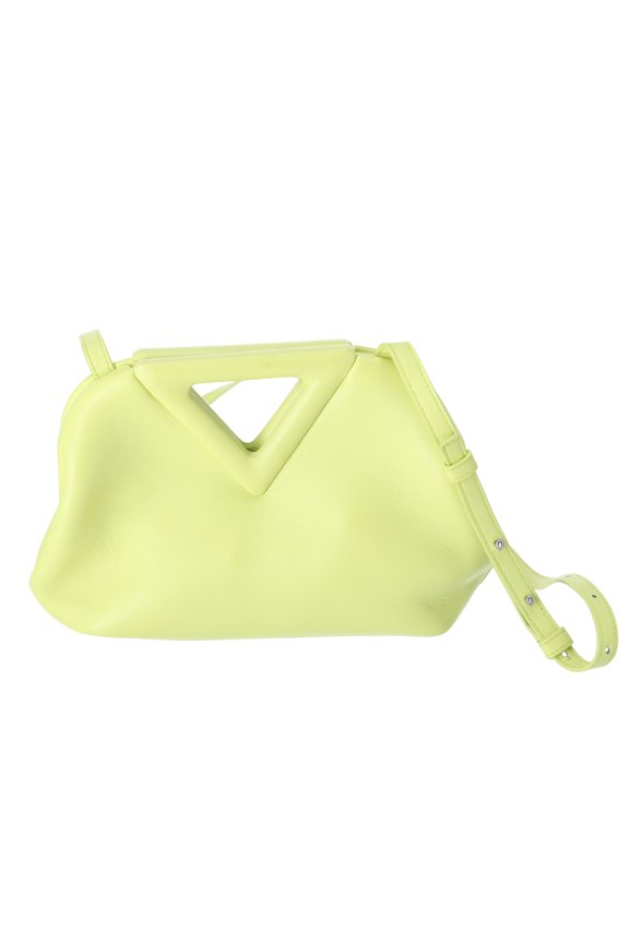 Pre-Owned BOTTEGA VENETA The Triangle Shoulder Bag Yellow Leather