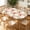 Beige Santa Repeat, variant on YESAD Elastic Tablecloth For Oval Tables, Waterproof Tablecover For Up To 42X68in Oval Table Cover, Dining Tablecover For Indoor And Outdoor, Holiday, Cookie Print