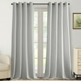 thumbnail image 2 of Turquoize Fantasdecor Non-See-Through Privacy Light Filtering Grommet Window Curtains 2 Panels for Living Room,52"X 95",Grey, 2 of 8