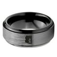 thumbnail image 2 of Tungsten Arizona The Grand Canyon State Cactus Band Ring 8mm Men Women Comfort Fit Black Step Bevel Edge Brushed Gray Polished, 2 of 4