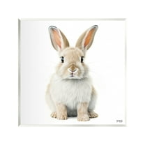 Stupell Industries Minimal Bunny on White Animals & Insects Painting Unframed Art Print Wall Art, 12 x 12