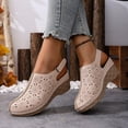 thumbnail image 2 of Rokment Women's Platform Wedges Clogs Slingback Dressy Sandals 2026 Summer Fashion Casual Flower Hollow out Closed Toe Orthopedic Chunky High Heels Beach Dress Sandals for Ladies Beige Size 6.5, 2 of 5