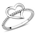 thumbnail image 1 of Bague en Acier Inoxydable Poli pour Femmes avec Grade AAA CZ en Transparent - Taille 7, 1 of 1