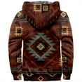 thumbnail image 6 of Azrian Clearance Mens Jacket Tops Men's Fashion Ethnic Style Printed Pocket Zipper Long Sleeve Plush Hooded Casual Coat, 6 of 8