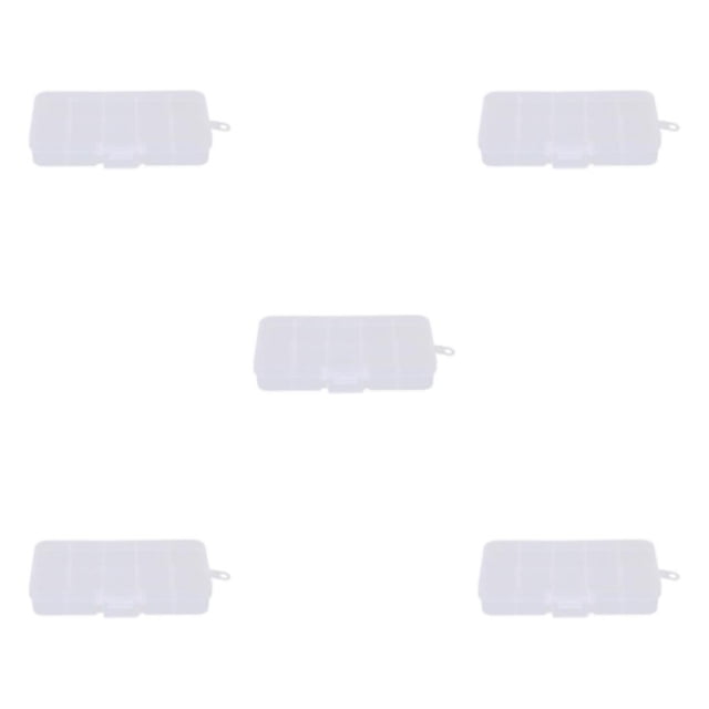 relayinert 10 Grid Plastic Jewelry Removable Storage Box Convenient and Durable Container for Beads and Earrings White 12.8x6.5x2.2cm 5Set