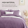 thumbnail image 5 of Exclusivo Mezcla Ultrasonic King Quilt Bedding Set, Lightweight Dusty Lavender Bedspreads Soft Modern Geometric Coverlet Set for All Seasons (1 Quilt and 2 Pillow Shams), 5 of 7