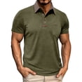 thumbnail image 3 of Men's Slim Fit Warm Base Layer Top Long Sleeve Semi High Neck Sports Fitness T-Shirt Polycotton Thermal Casual Workout Training Essential | JASKFLY,Army Green L, 3 of 8