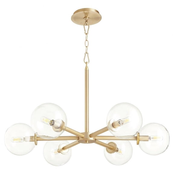 6 Light Chandelier in Mid-Century Modern Style-14 inches Tall and 30 inches Wide Bailey Street Home 183-Bel-5054960